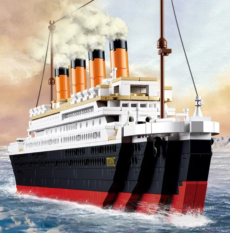 481pcs2401pcs RMS Titanic Ship Building Blocks Toy Set City Educational 3D Model Cruise Boats Mini Bricks Zabawki dla chłopców dorosłych