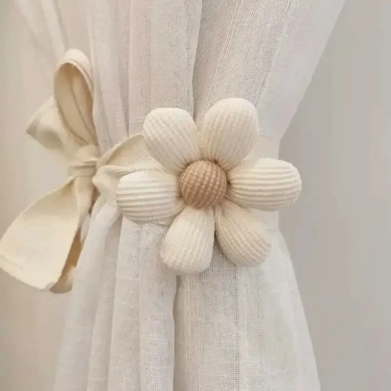 

3D Flower Curtain Ties Car Curtain Ties Decorative Ties Bundle Rope Childrens Room Decoration Nylon pully wheel