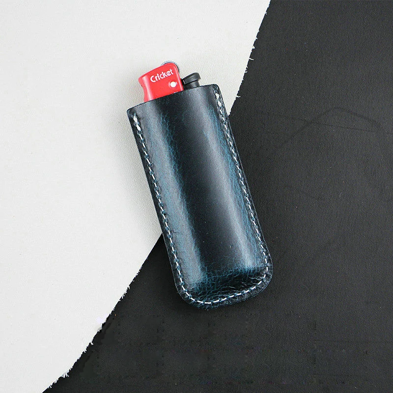 Fashion Genuine Leather Lighter Case For Cricket Other 8*22cm Lighter Handmade Cowhide Lighter Cover Plastic Lighters Case