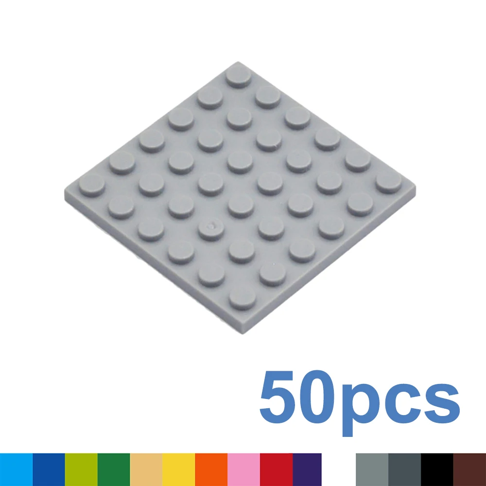 

50pcs DIY Building Blocks 6x6 Dots Thin Figures Bricks 12Color Educational Creative Size Compatible Brand Toys for Children 3958