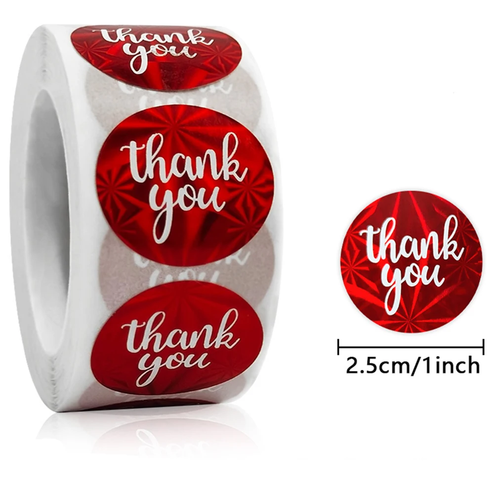 100-500pcs Colorful Thank You Stickers For Envelope Sealing Labels Stationery Supplies Handmade Wedding Gift Decoration Sticker