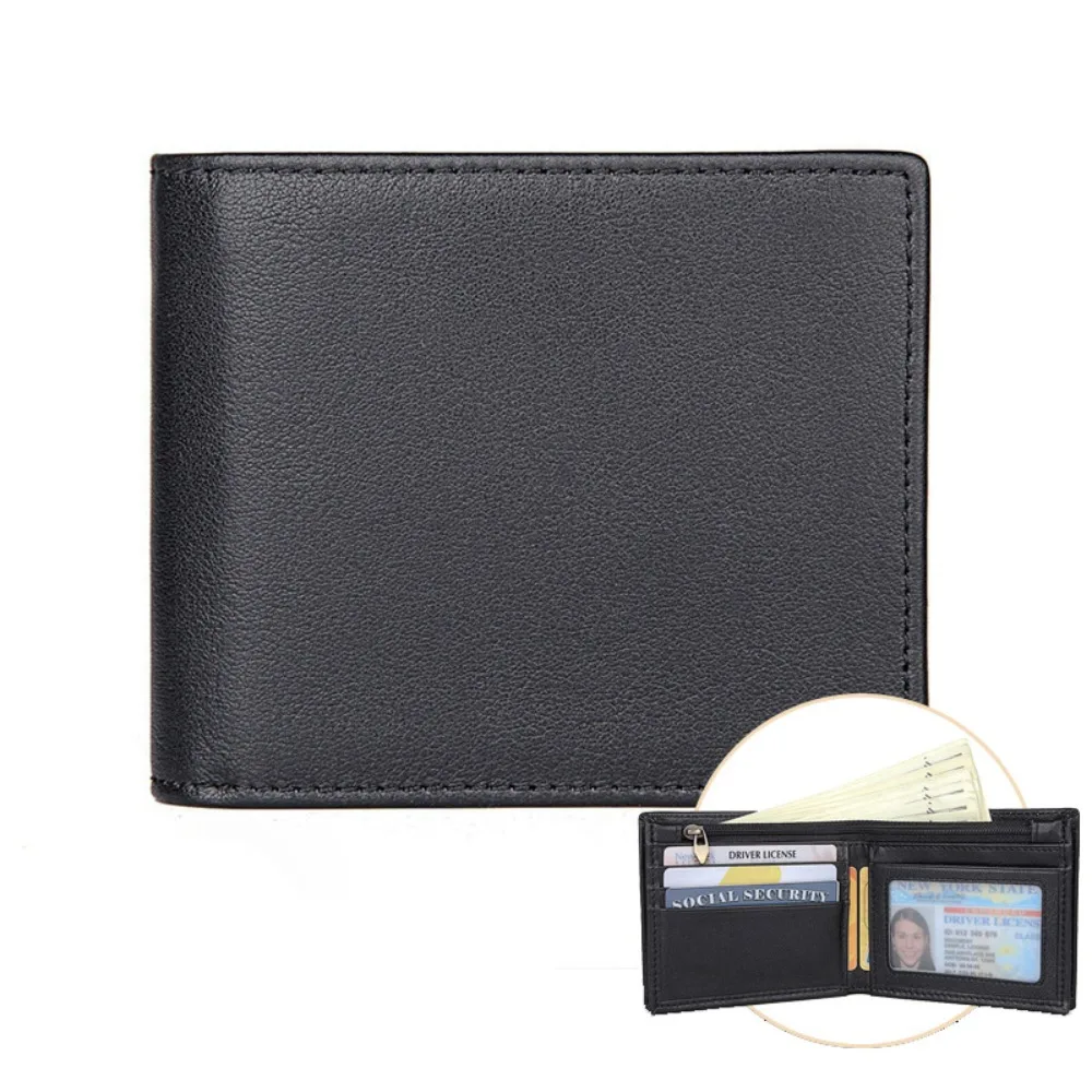 Retro Vintage Genuine Leather Wallet Multi-Card Slot Handmade Short Wallet Lightweight Slim Design Male Purse Male Accessory