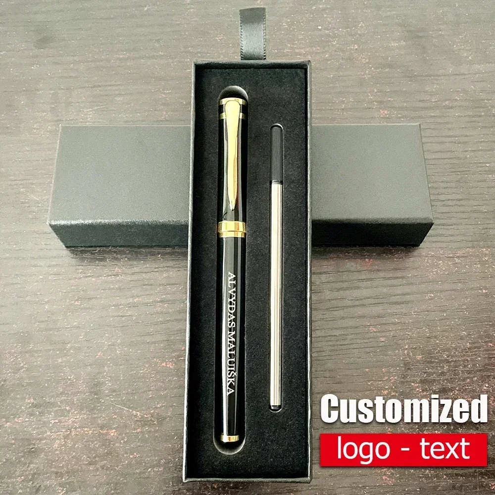 

Luxury Metal Ballpoint Pen Box Set Free Customization of Name Text Logo High-quality Signature Pens Box Set Business Office Gift