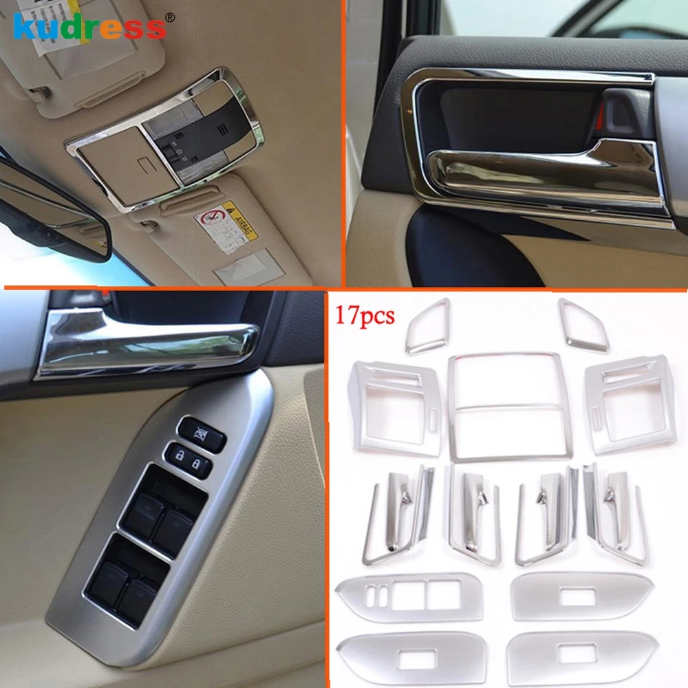 

Car Interior Accessories For Toyota Prado J150 2014 2015 2016 Chrome Window Lift Switch Button Trims Air Outlet Vent Cover Trim