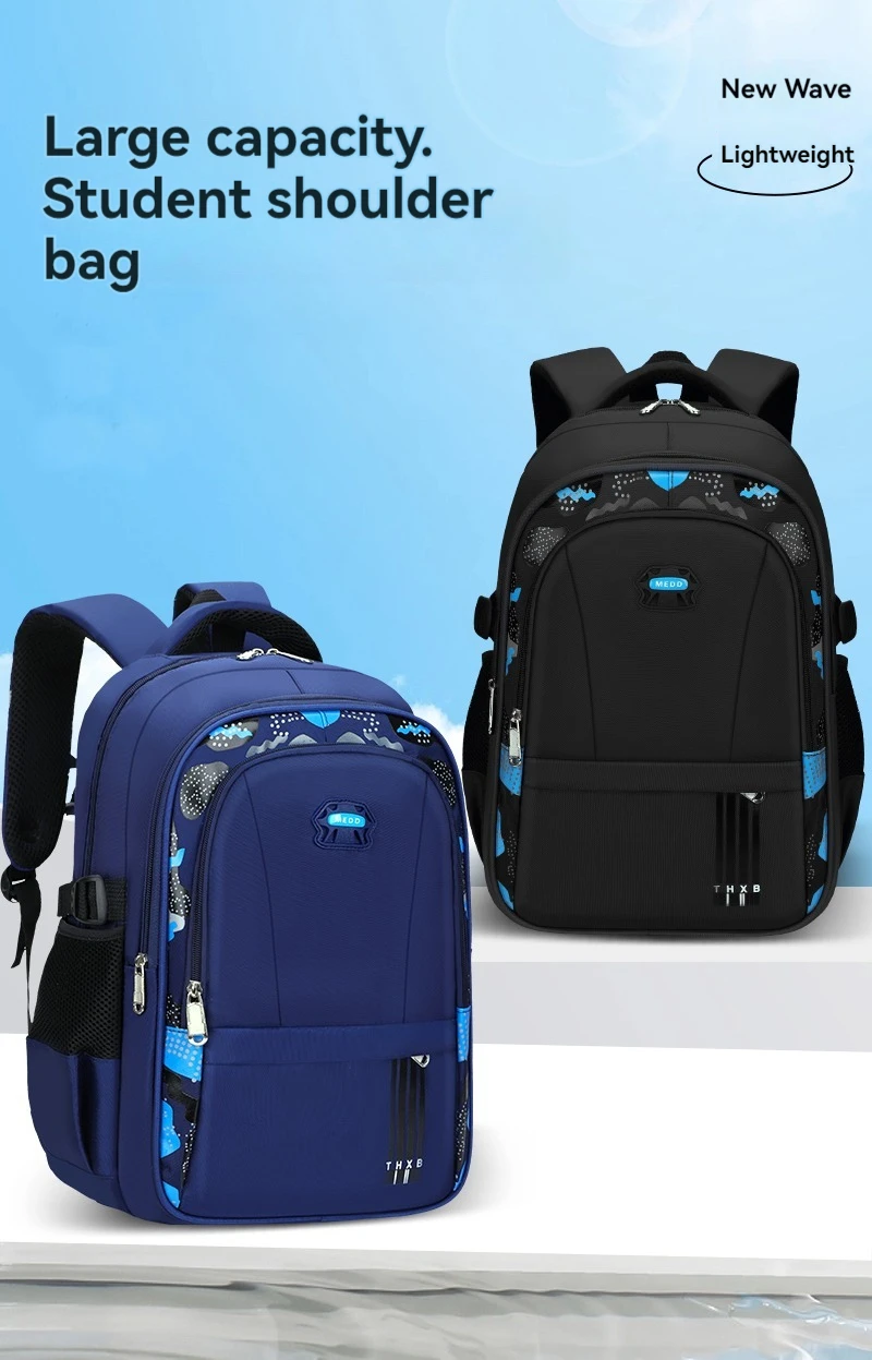 New Elementary School Students Schoolbag Boys 1-3-6 Grades 6-12 Years Old Lightweight Leisure CHILDREN'S Shoulder Bag Large Capa