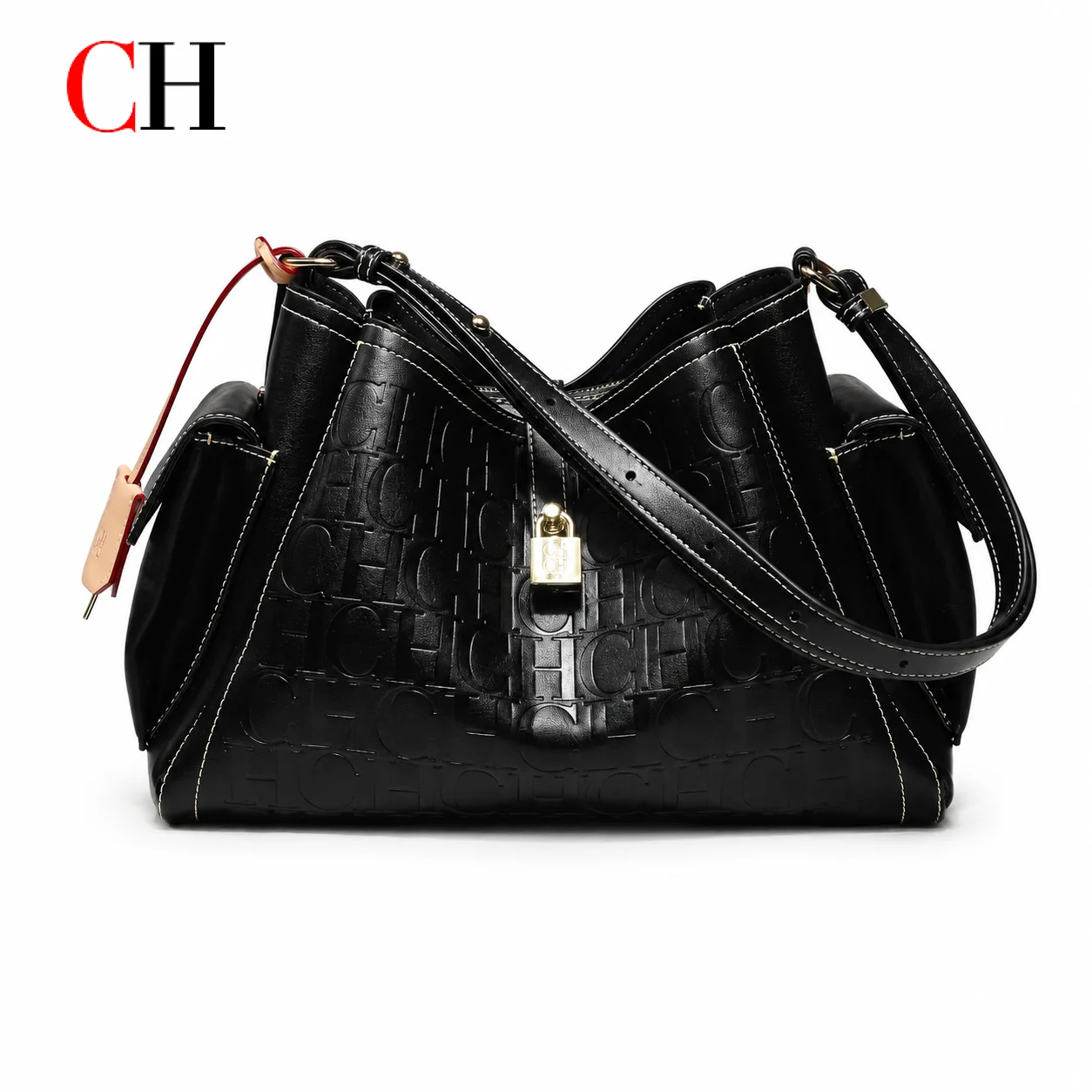 ch-women-large-capacity-embossed-handbag-soft-pu-leather-shoulder-crossbody-bag-with-lock-detail-and-side-pockets