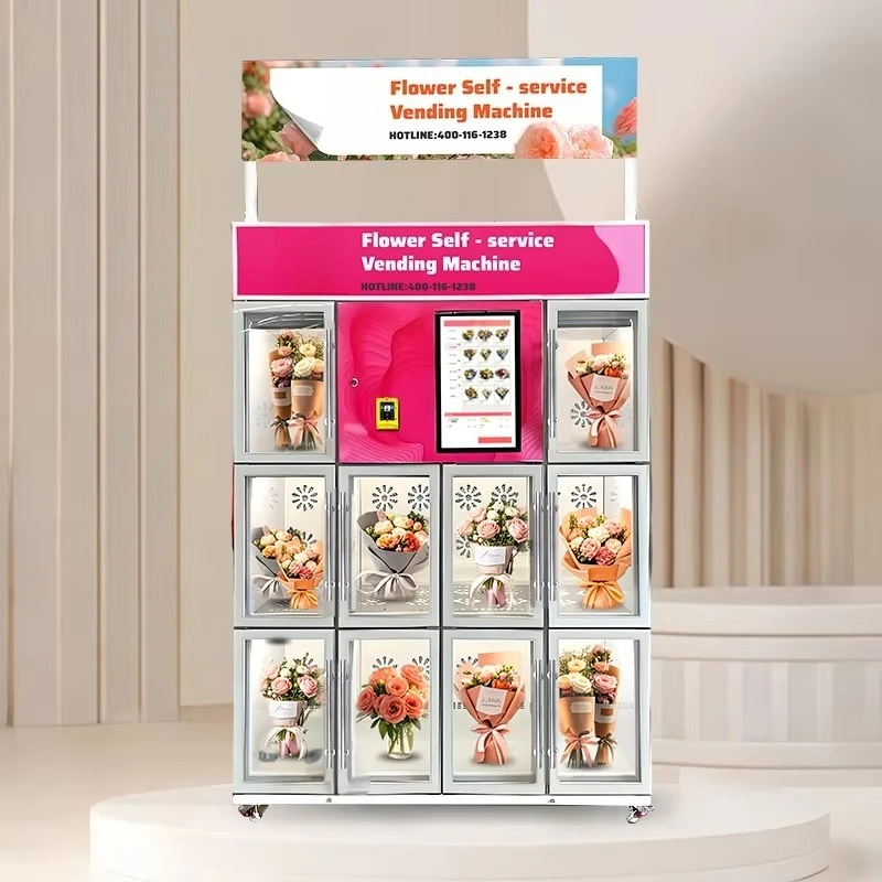 Fresh Flower Vending Machine Explosion Model Customizable Capacity With SDK Function Smart Vending Machine For Airport Scenarios