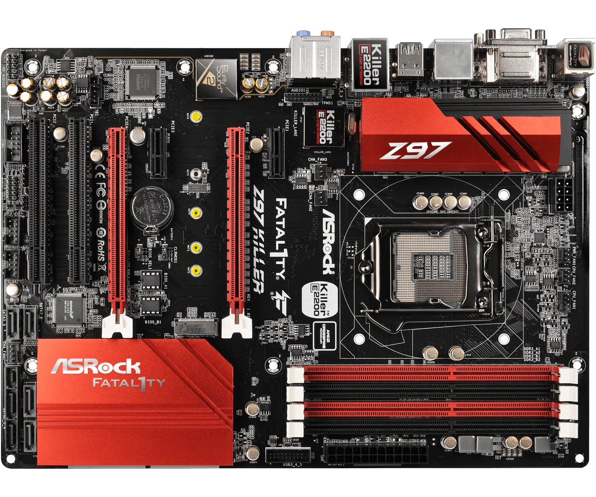 Imagem -02 - Placa-mãe Assassina Z97 Lga 1150 Intel Z97 Ddr3 32gb Pci-e 3.0 M.2 Usb 3.0 5ª Geração Intel Core Asrock-fatal1ty Cpu