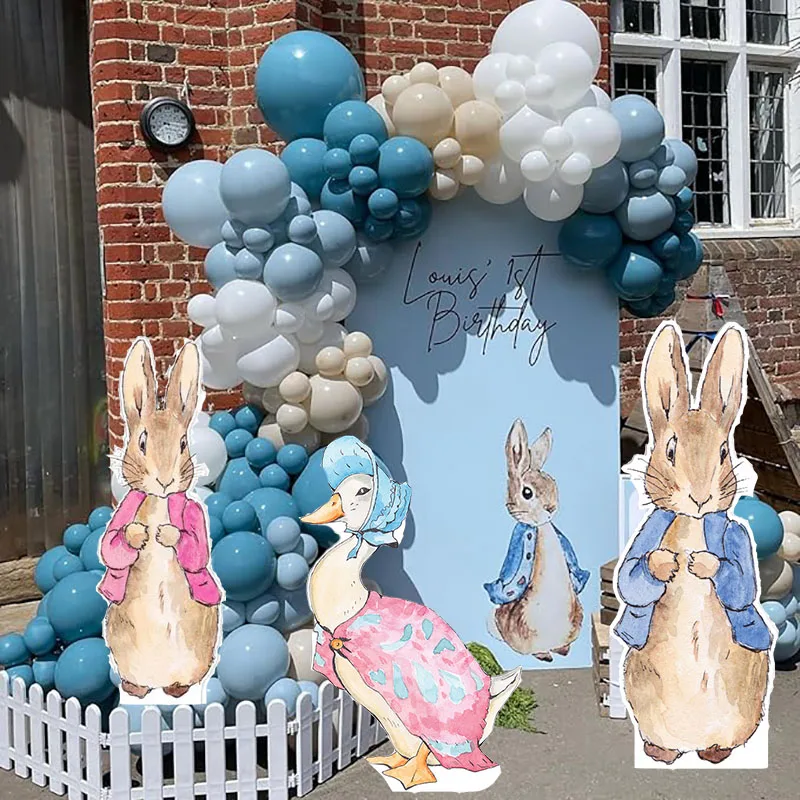 12/36inch Cute Rabbit Foam Board  Pink Blue Rabbit Animal Party KT Baord Backdrop for Baby Shower Jungle Birthday Party Cutouts