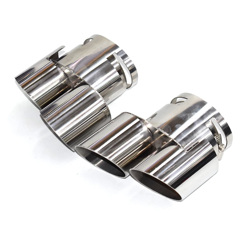 For BMW G05 X5 G06 X6 Upgrade High-end 304 Stainless Steel Black Double Out Muffler Tip Nozzle