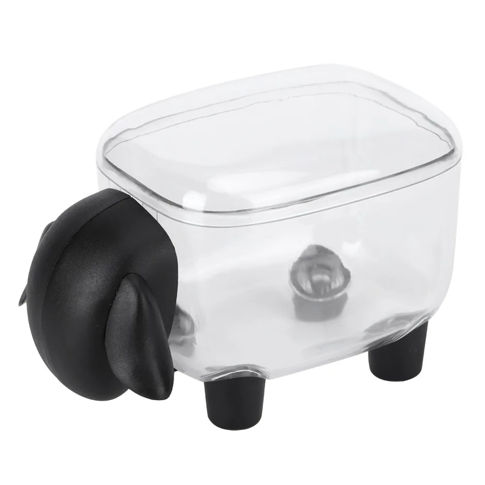 

Контейнер-органайзер для ватных палочек, белый, в форме мультяшной овечки, черный, из ПП+ПС, настольный органайзер для хранения канцелярских принадлежностей