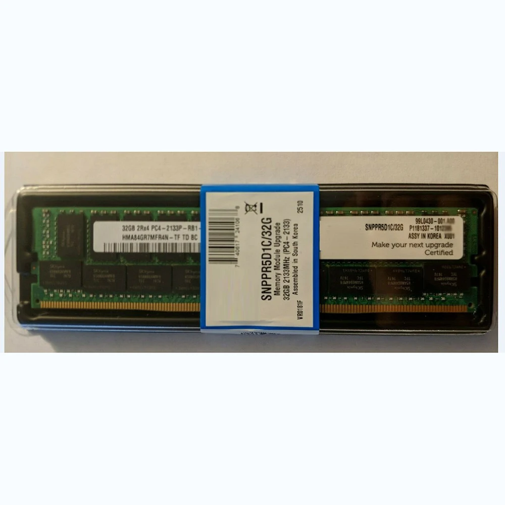 1PCS Server Memory SNPPR5D1C/32G 2133 RAM 32GB 2RX4 PC4-2133P PR5D1 RIDMM