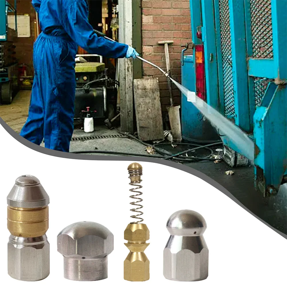 

Набор насадок для очистки трубопровода: прочная нержавеющая сталь для эффективных сабов, насадка для канализационного шланга, аксессуары для мытья