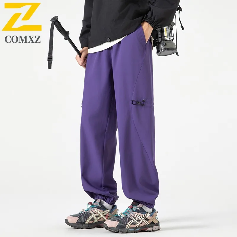 

EIAO ​Men Cargo Pants American Street Style Fall Fashion Solid color Loose Fit Casual Joggers Waterproof Windproof Outdoor Sport