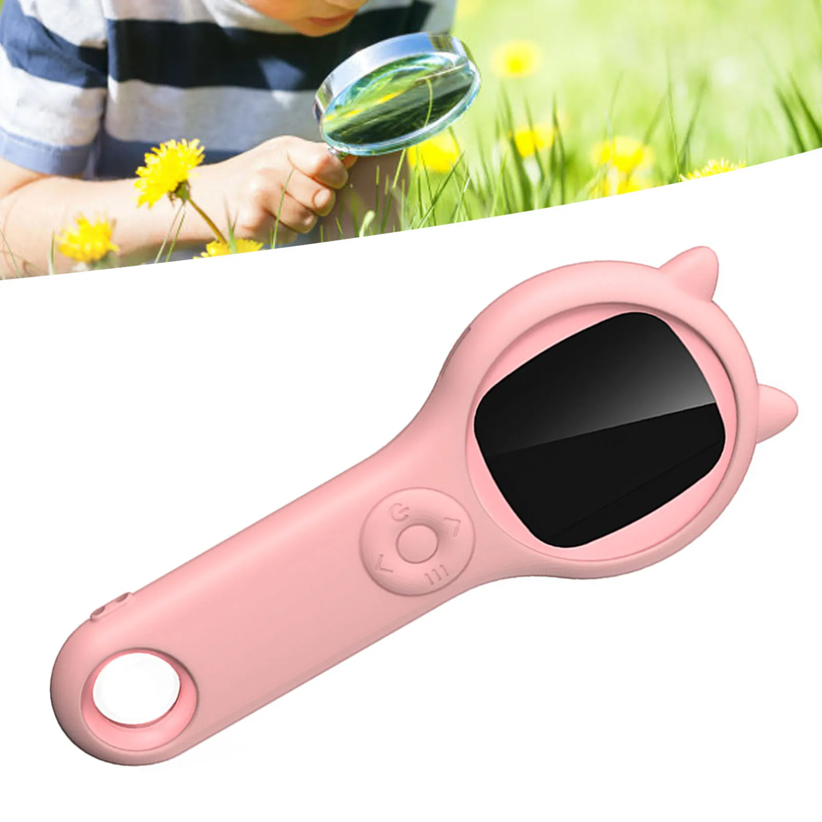 

ZK50 Students Handheld Microscope 2 Inch Screen 500x Portable USB Scientific Toy Microscope Pink