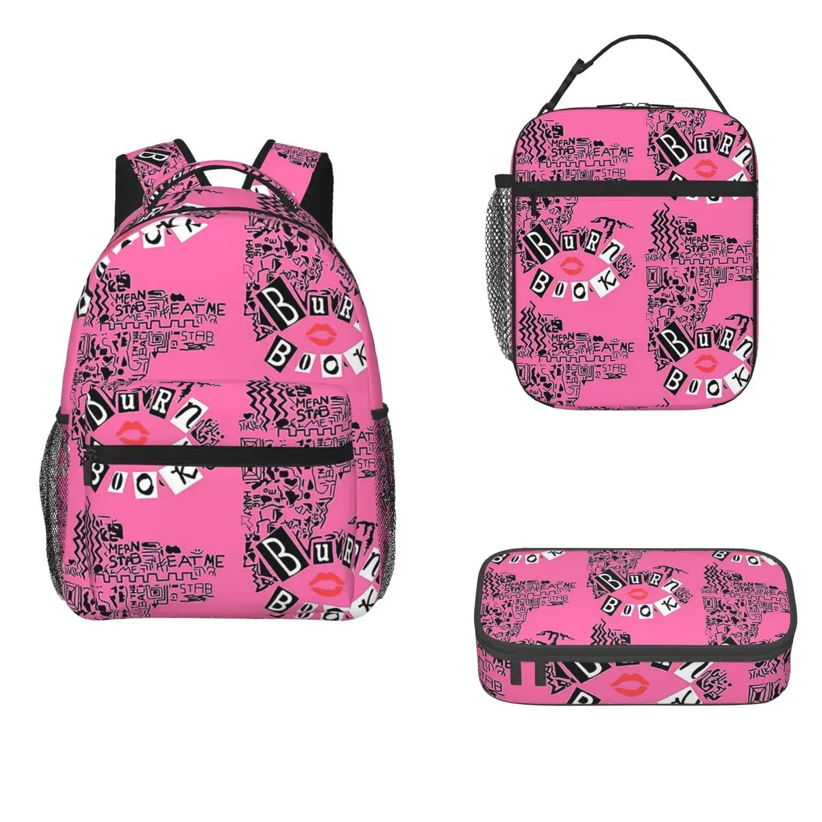 

Burn Book - Mean Girls Backpacks Boys Girls Bookbag Children School Bags Cartoon Kids Rucksack Lunch Bag Pen Bag Three-Piece Set