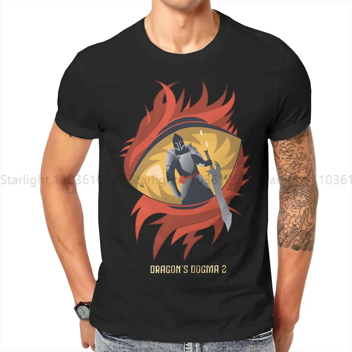 Eye TShirt For Men Dragon's Dogma Clothing Style T Shirt Soft