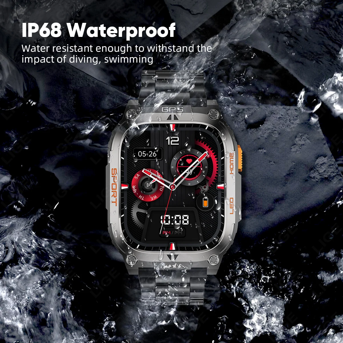 Lige novo relógio inteligente para homem 2.01 "hd smartwatch monitor de sono freqüência cardíaca à prova dwaterproof água esportes fitness relógios inteligentes para android ios