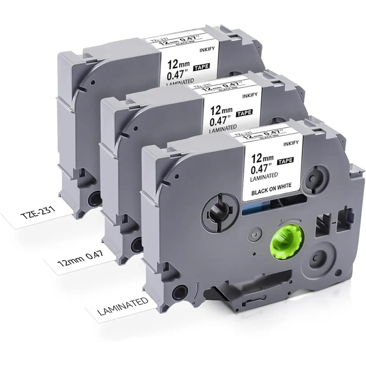A86G NEW 8 Pack Replacement for Touch Label Make Refills, Black on White Use for Maker PT-2040 PTD210 PTD400AD