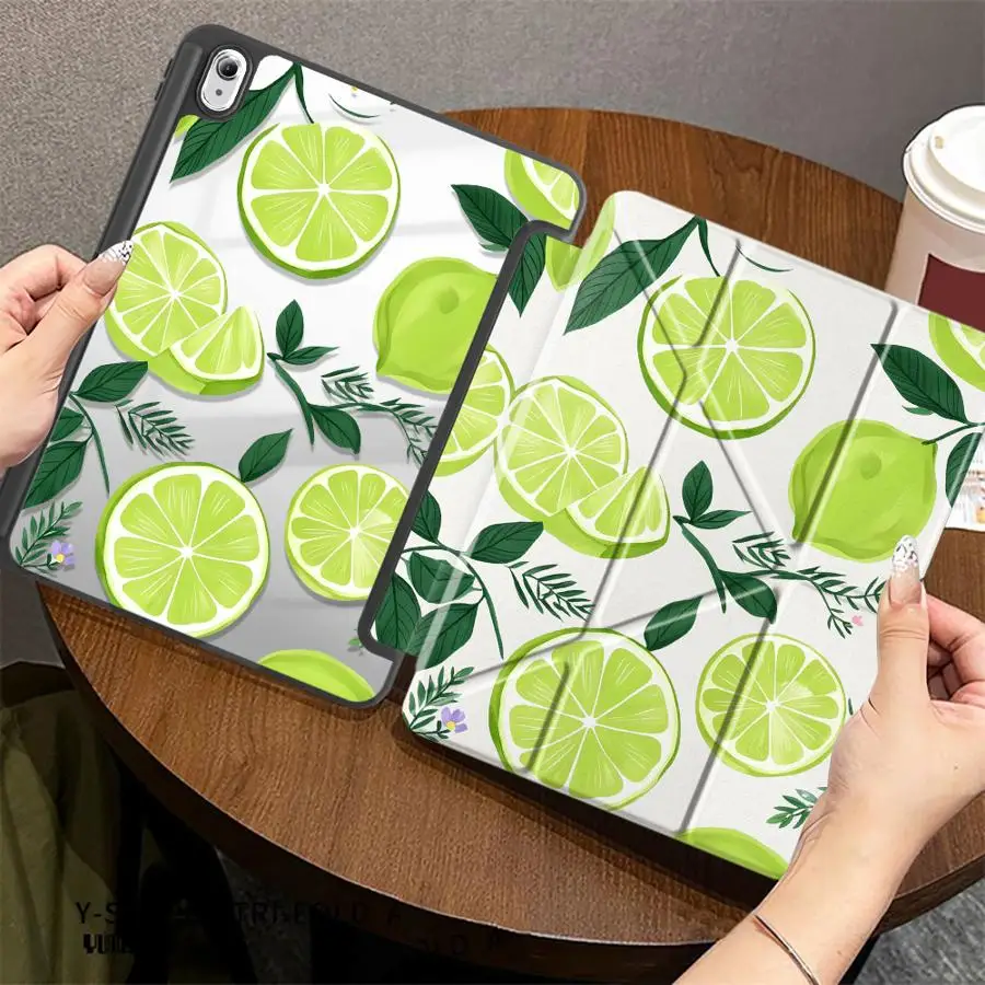 Lime Slice Green Print Tablet Case For Samsung For Galaxy Tab S7 FE S8 S6 Lite 10.4 inch A11 Plus S7+ S8+ 12.4 inch S10 S10+ A8