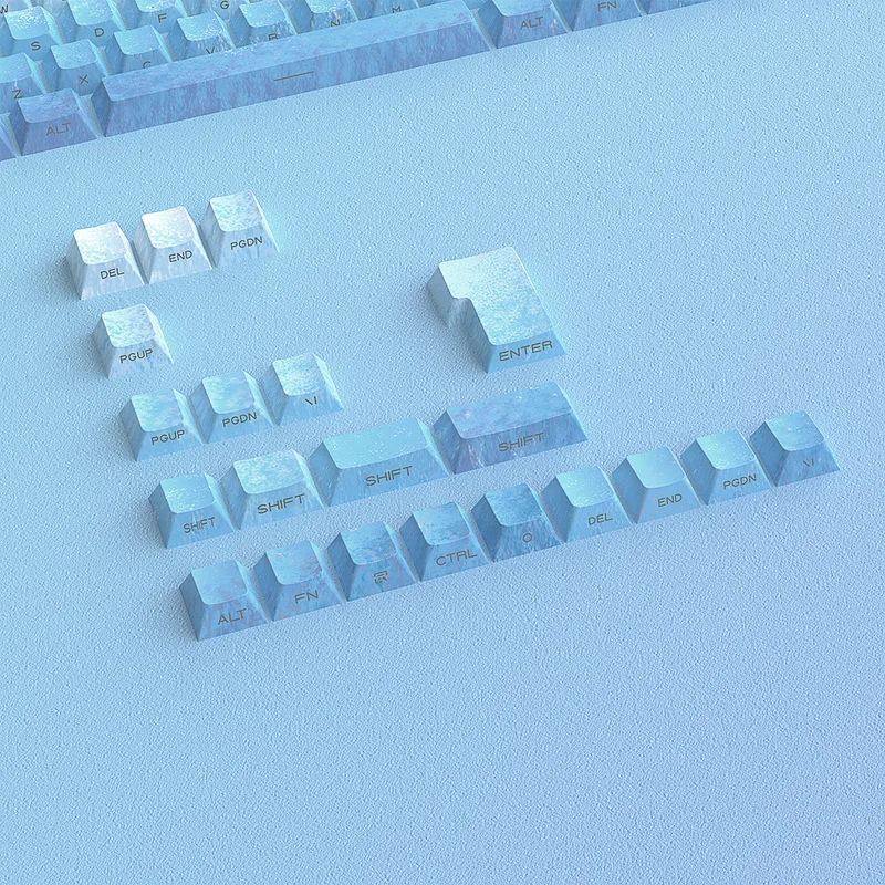 Sea keycaps, heat sublimated PBT side engraved luminous 128 button small complete set, customized original factory