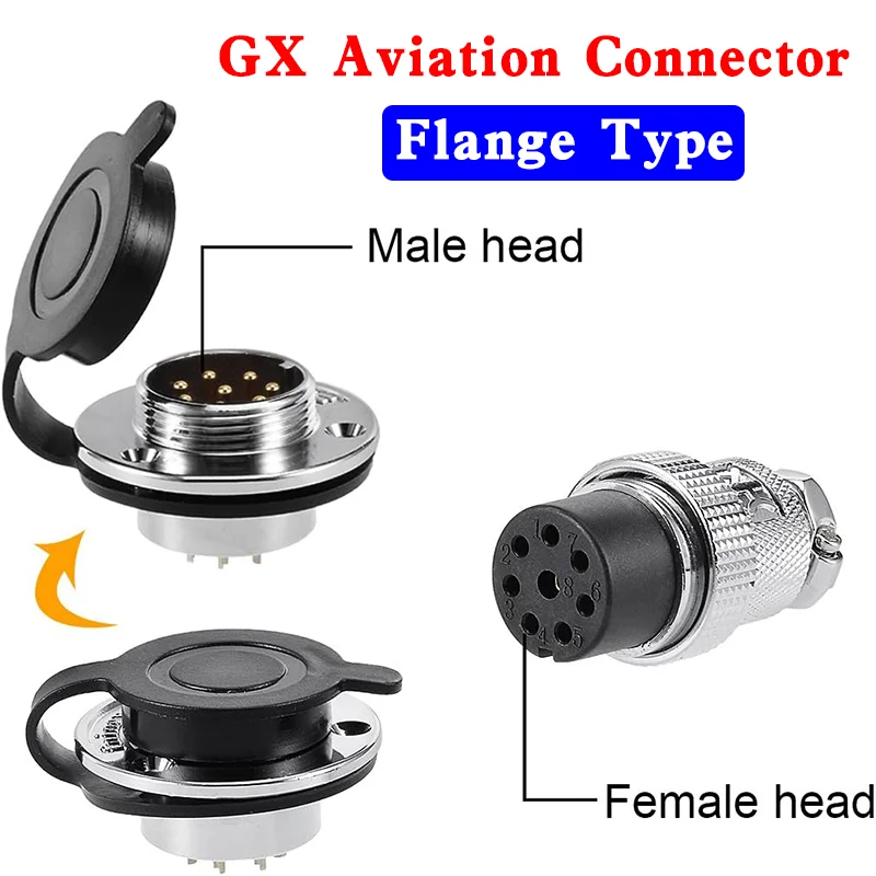 

5/10/100 Sets Aviation Plug GX12/16/20 DF20/25/30 Cable Connector Circular Flange Fixing 2/3/4/5/6/7/8/9/10/12/14/15pin