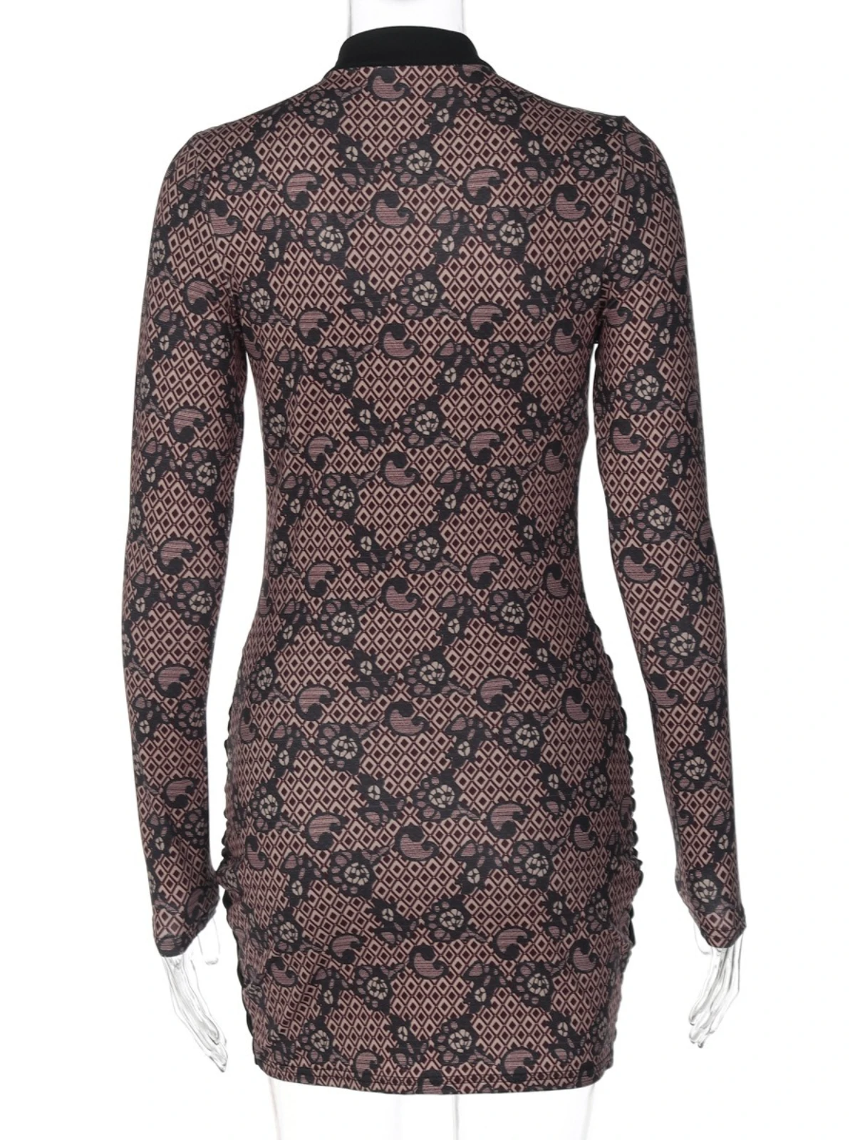 SsTss Sexy Bloemen Kant Mini Bodycon Jurk voor Dames Mode Uitgesneden O Hals Lange Mouw Patchwork Slanke Club Party Elegante Jurk