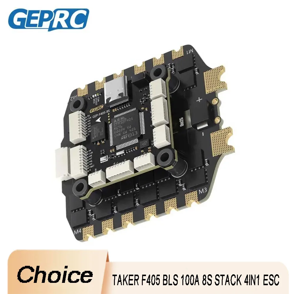 

TAKER F405 BLS Stack – 100A 8S 4IN1 ESC, High - Performance for Racing FPV Drones | Black Box, Barometer, Integrated LC Fi