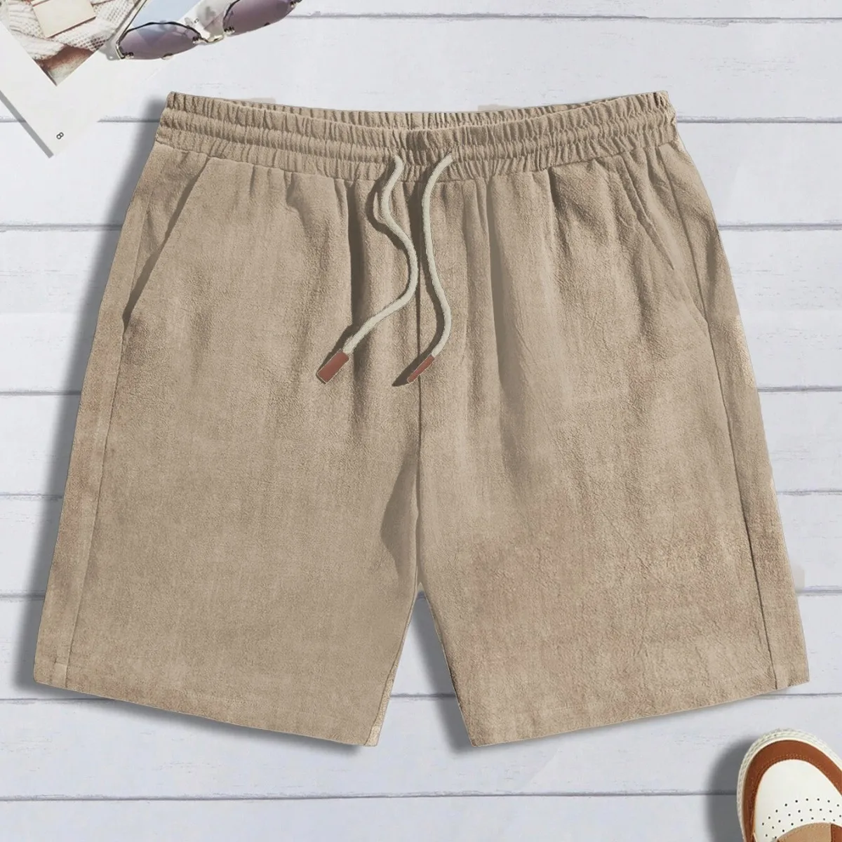 

Men's Shorts Summer Thin Linen Shorts Loose Breathable Beach Vacation Shorts Lightweight Solid Sports Daily Casual Short Pants