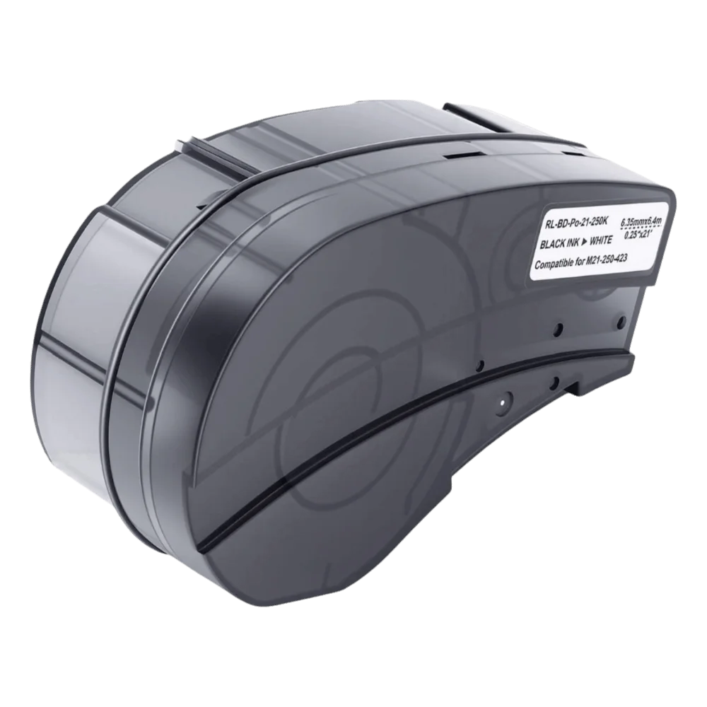 6.35mm Width x 6.4m Length Heat Shrink Label Tape 0.25 inch Width x 21 ft Length Industrial Label Tape