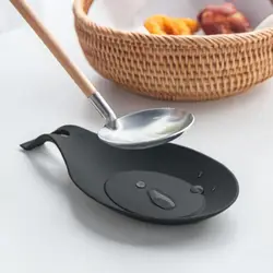 1pc-Silicone Spoon Rest Pad Food Grade Silica Gel Spoon Heat Resistant Put Mat Device Kitchen Utensils kitchen dishes