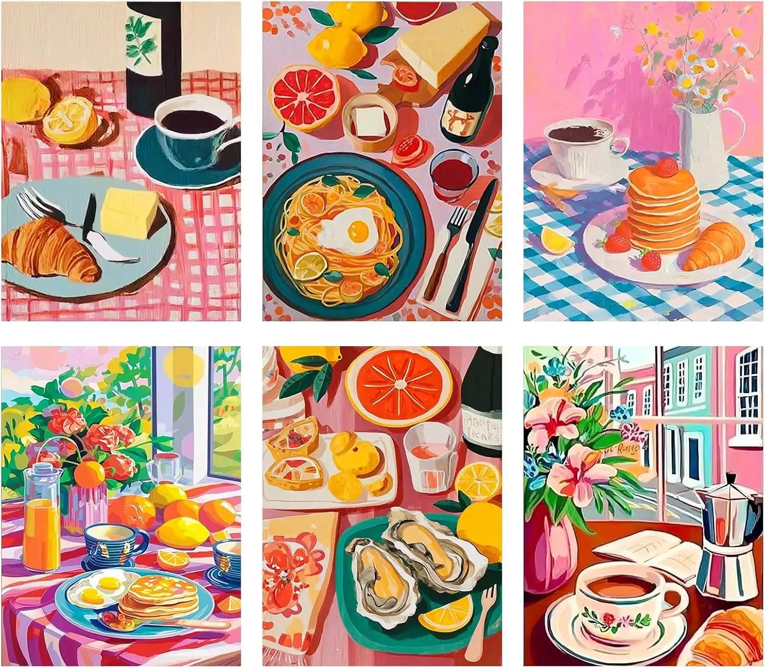 

Наборы для алмазной вышивки Leatrice, 6 штук, для взрослых, 5D алмазные картины, круглые стразы, полная выкладка, для начинающих, для женщин, DIY