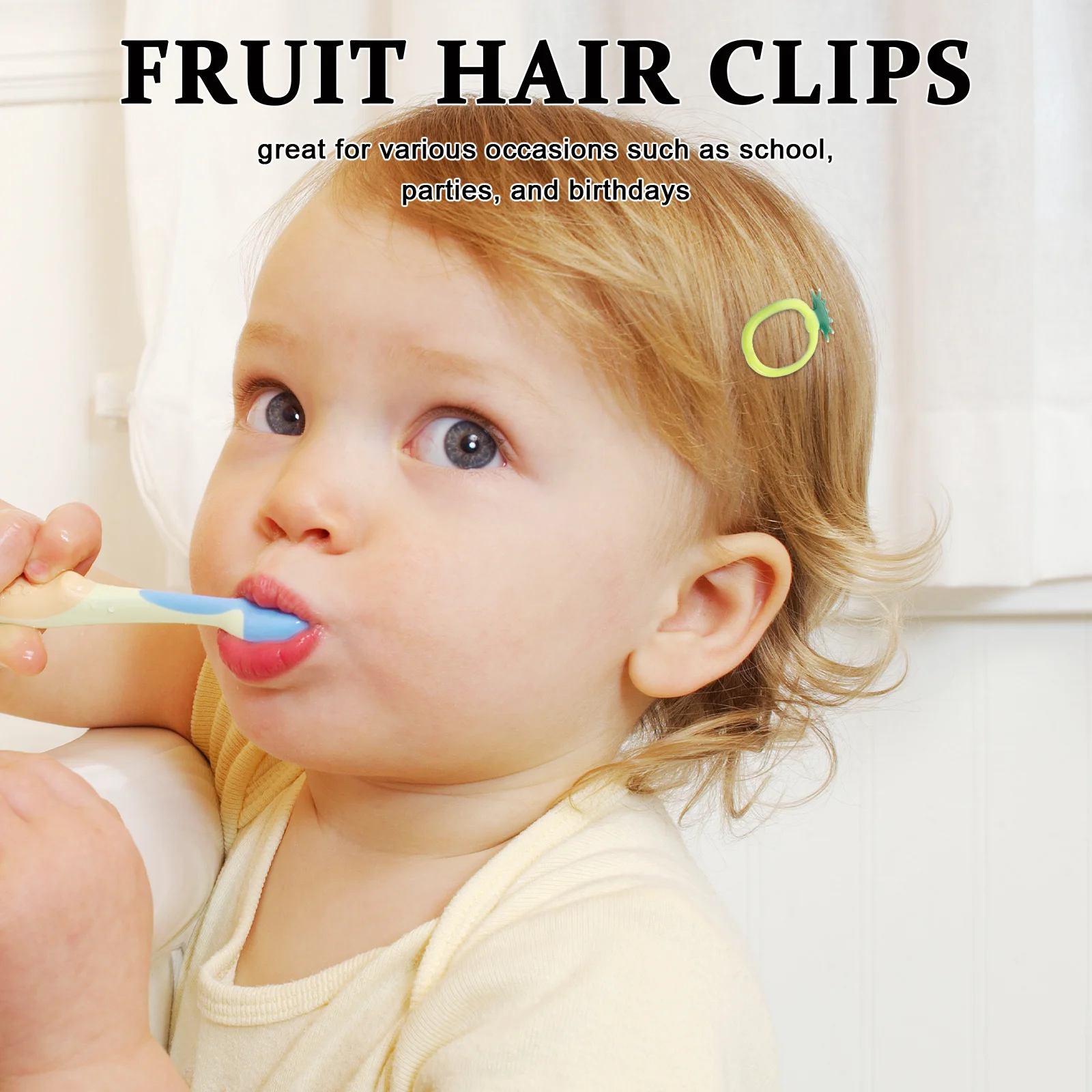 กิ๊บติดผมน่ารัก 6 ชิ้น ลายผลไม้ การ์ตูน สำหรับเด็ก อุปกรณ์เสริมผม รูปทรงสตรอว์เบอร์รี