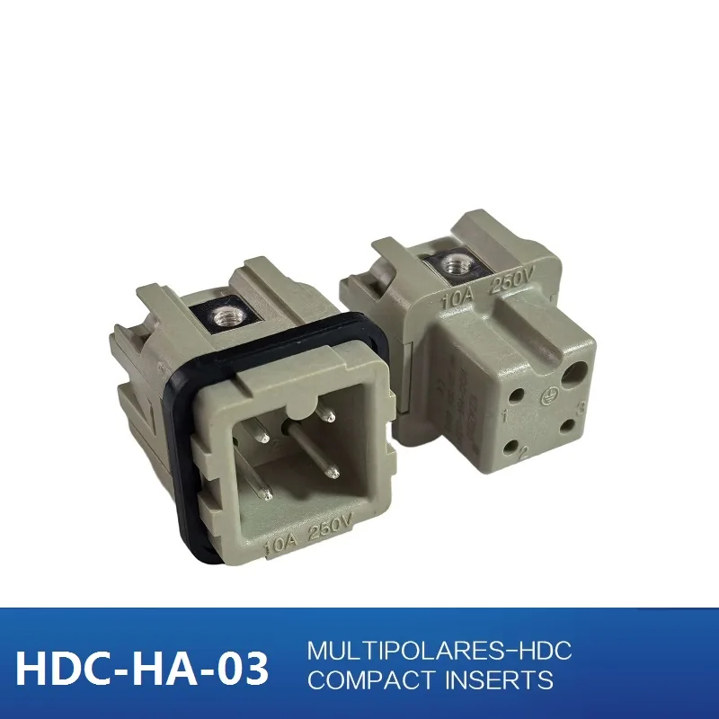 The Male Inserts and Female Insert of Heavy Duty Connector HDC HA-03 4Pins 10A  Plug Socket