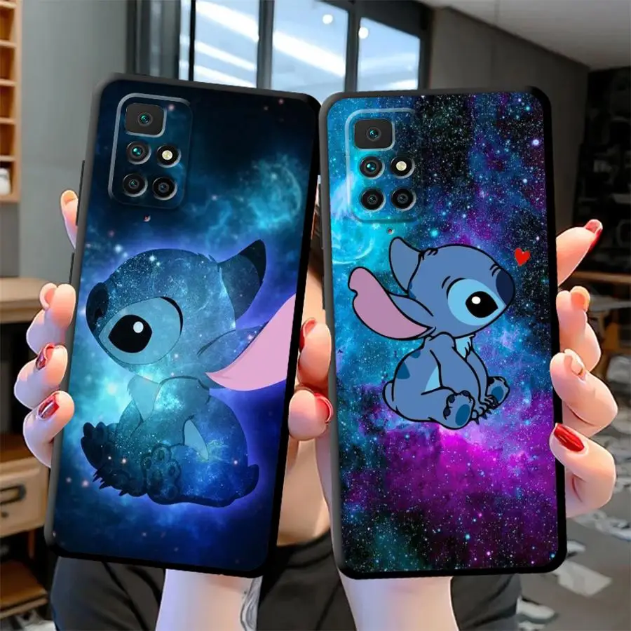 حافظة لهاتف Xiaomi Redmi Note 11 10 14 Pro 9S 13 12 12S 9 8 12C A1 Plus 7 Poco X3 NFC غطاء هاتف ناعم أسود ليلو ستيتش كارتون #1