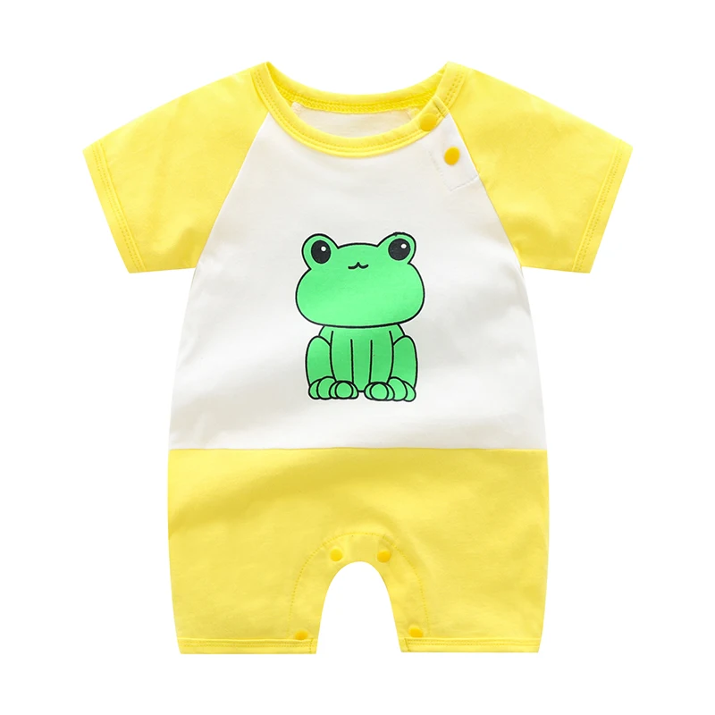 Newborn clothes summer thin baby boy pure cotton jumpsuit baby short-sleeved sports and leisure crawling clothes trendy