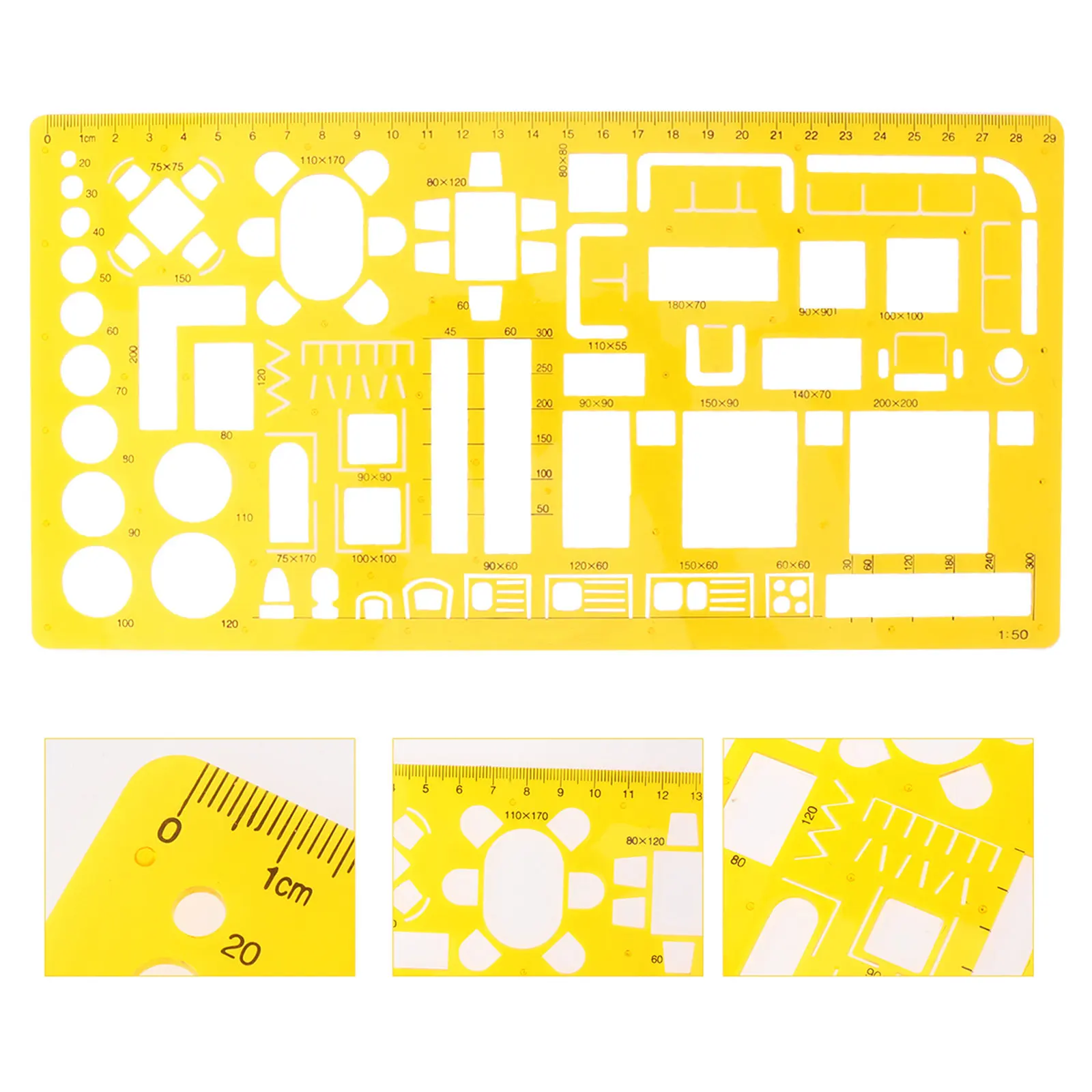 Professional Transparent Geometric Drawing Template with Clear Scale Pattern for Architecture Network Art Design School Office