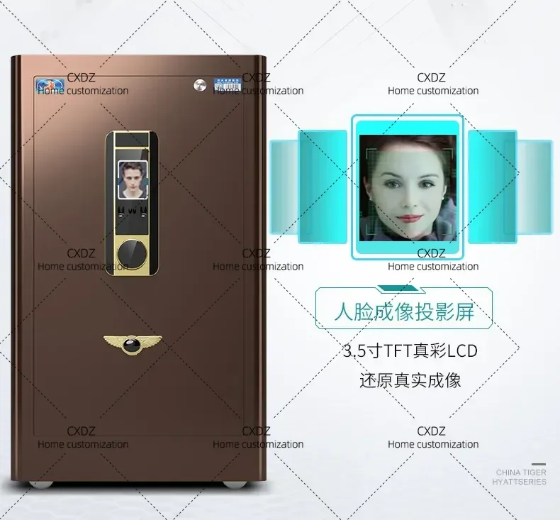 XXLuxury  Modern Bedroom Furniture Home Face Recognition Safe Household Large Anti-theft CSP Steel Safe Decorati