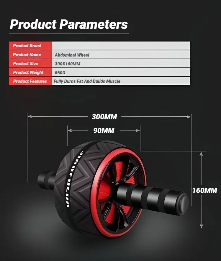 Doppelrad-Kerntrainer Bauchroller Multifunktionales Fitnessgerät Tägliches Core-Training Sicherer Rutschfester Sockel Geeignet für Männer und Frauen – Detail 1