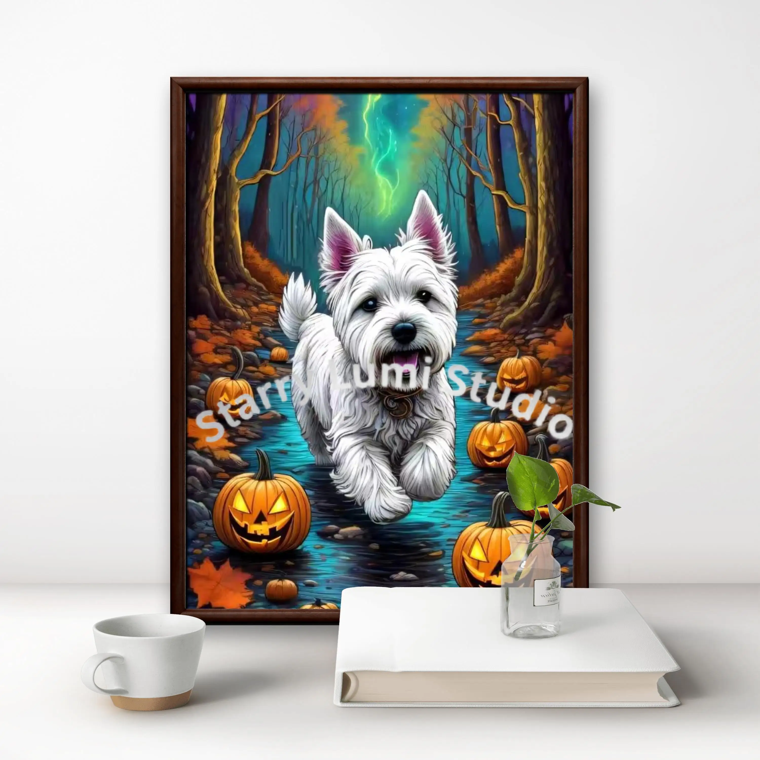 West Highland White Terrier Diamond Painting Cute Puppy Art Portrait DIY Diamond Embroidery Mosaic Oil Painting Home Decor