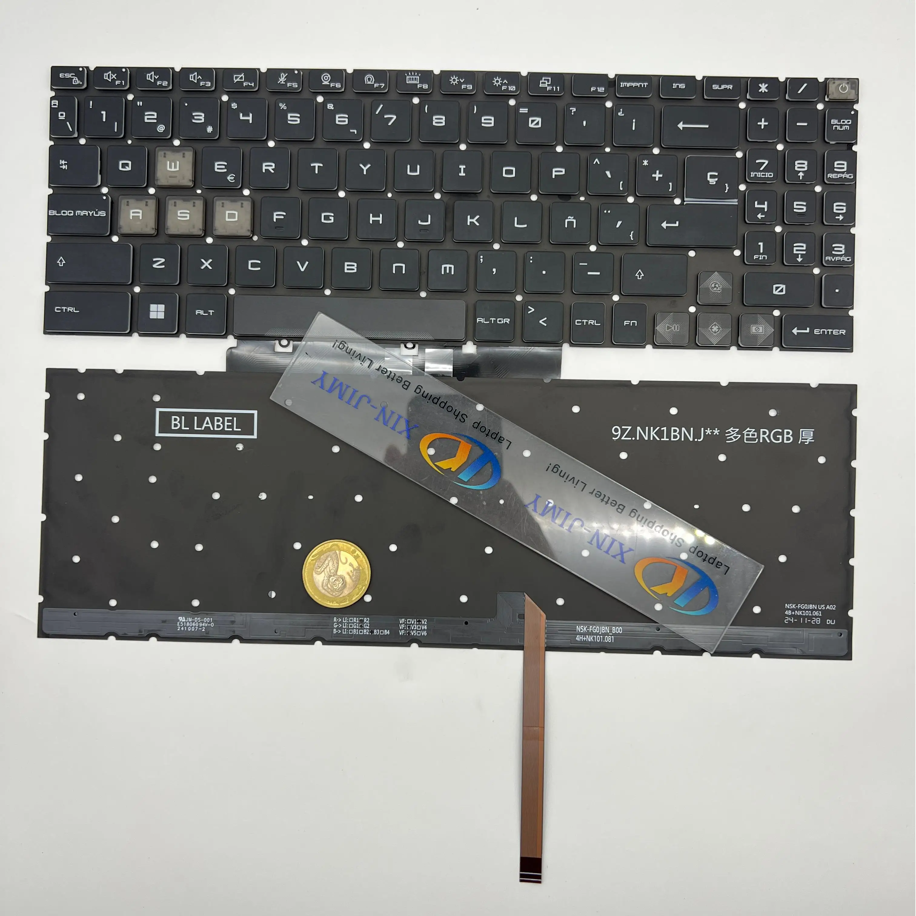 

17 B13VFK испанская/американская RGB-клавиатура для MSI Pulse 17 B13V/17 B13VFK/17 B13VGK Bravo 15 A15 C7VEK/VFK C7VEK C7VFKP SP 4-зонный