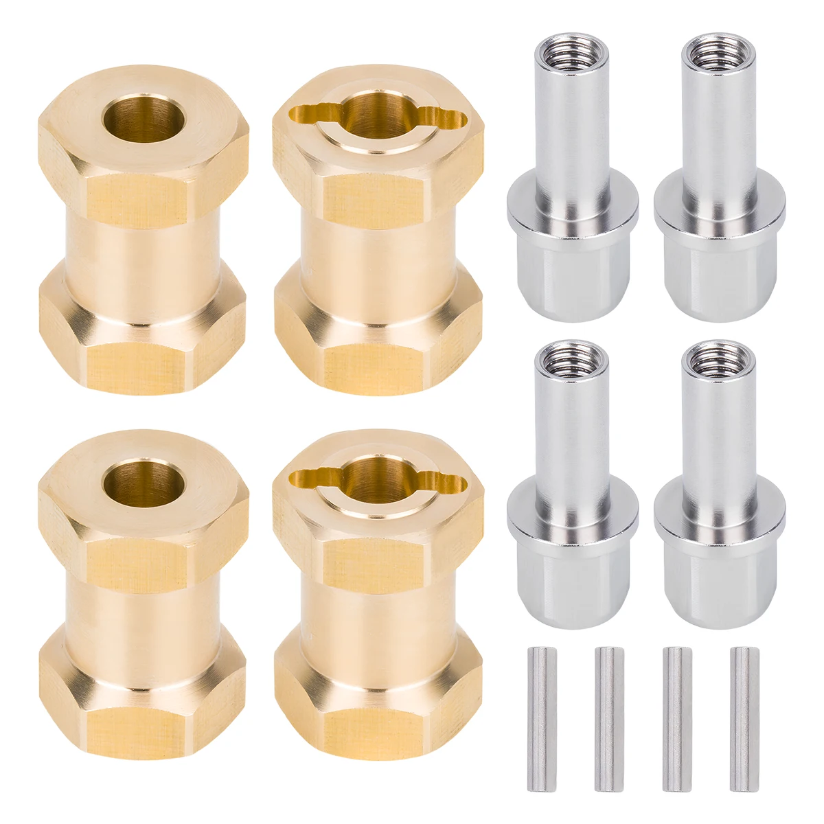 4Pcs Messing 12MM Rad Hex Erweiterte Adapter Combiner 12/15/17/20/25MM für 1/10 RC Crawler Auto Axial SCX10 D90 Upgrade Teile