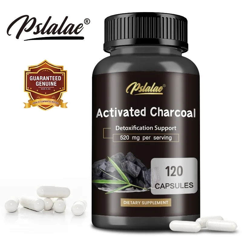 

Activated Charcoal Capsules - Helps Relieve Gas & Bloating, Detox & Bowel, Digestive Supplement
