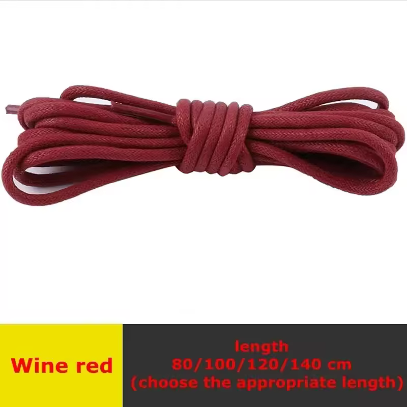 Wax Round Shoelaces for Boots and Dress Oxford Shoes Cotton Waterproof ShoeLaces Solid Polyester Rope Tie Long  80/100/120/140cm - Image 8