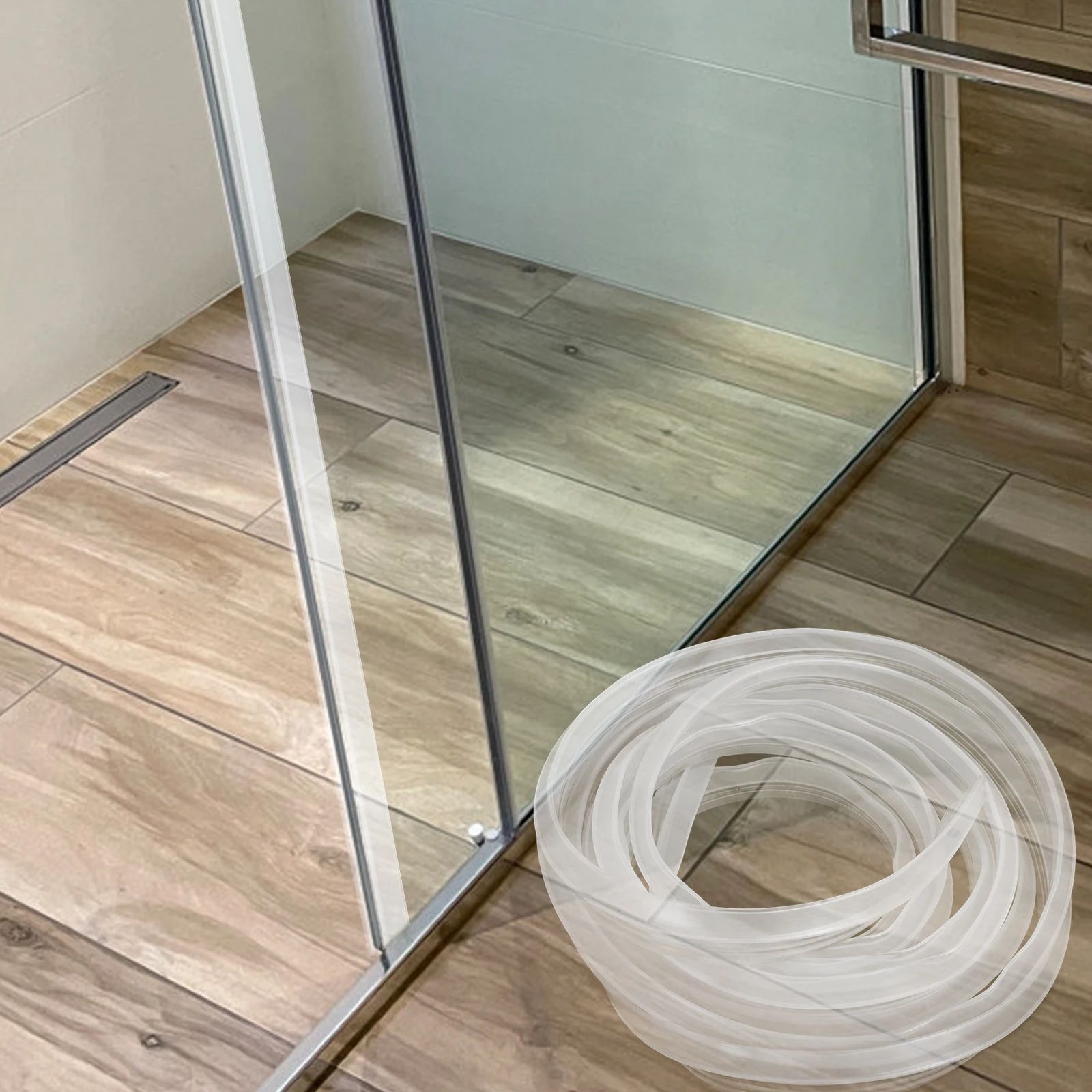 

Sealing Strip Waterproof Silicone Rubber Shower Door Bottom Gap Frameless Sliding Glass Door Sealer Easy