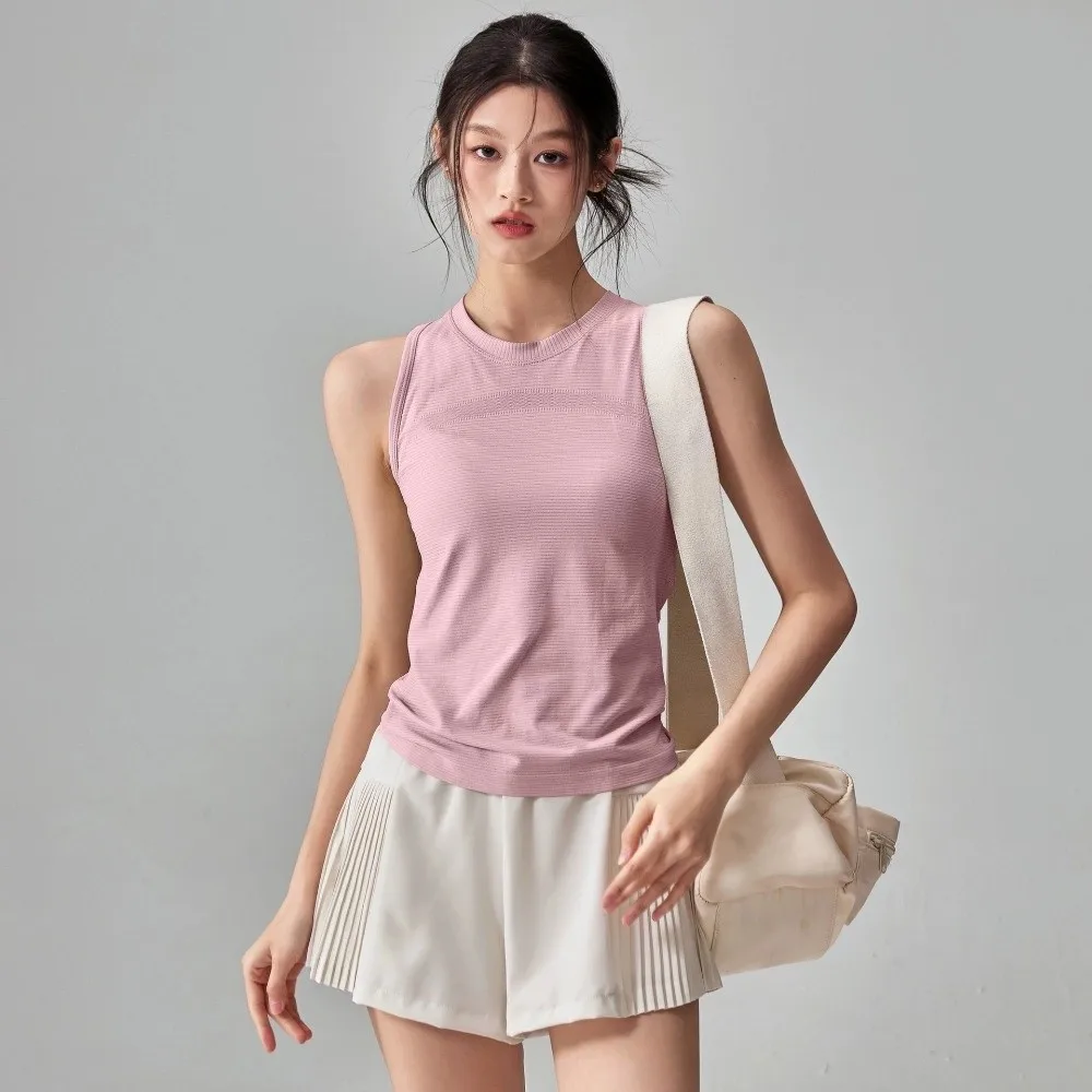 

Casual Sleeveless Women Yoga Vest Slim Design Short Sleeve Running T-shirt Quick Dry Sport Tank Tops Gym Training