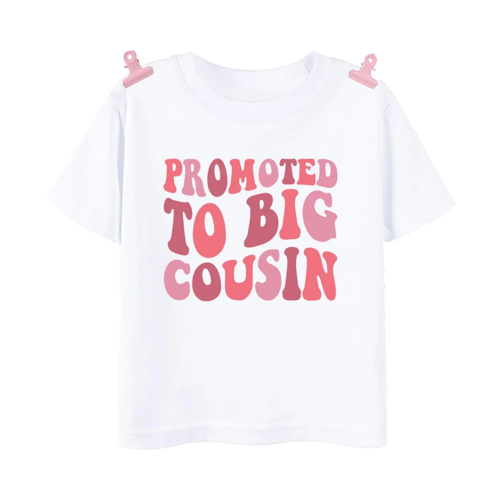 Promoted To Big Cousin Shirt Baby Announcement T-shirt Big Cousins Tops Kids Summer Short Sleeve Tee Boys Girls Fashion Shirts