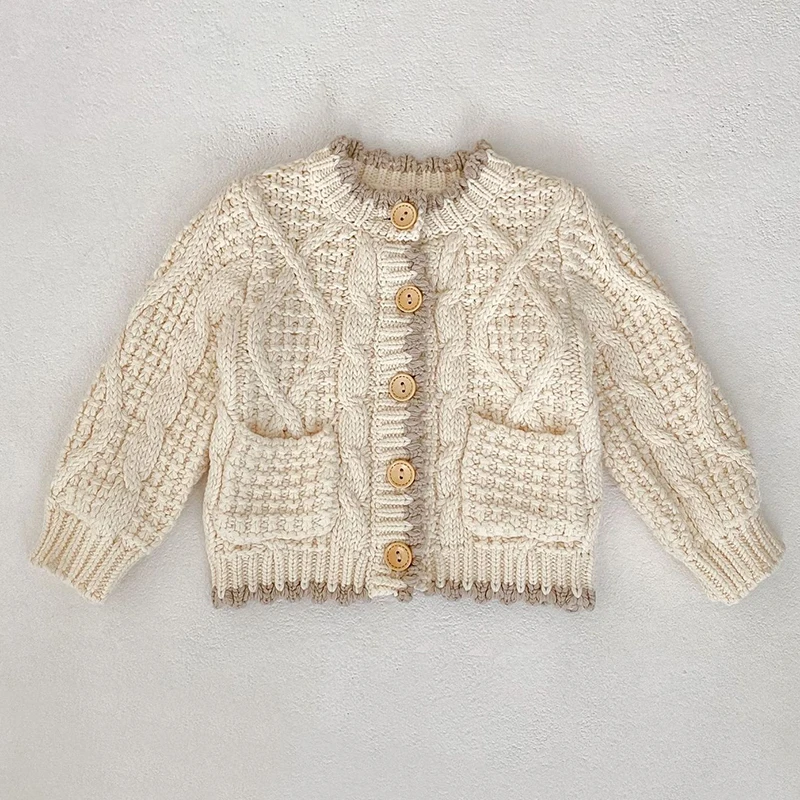 2024 New Autumn Infant Baby Girls Sweater Coat Toddler Baby Girl Long Sleeve Knitting Cardigan Korean Style Children Clothes