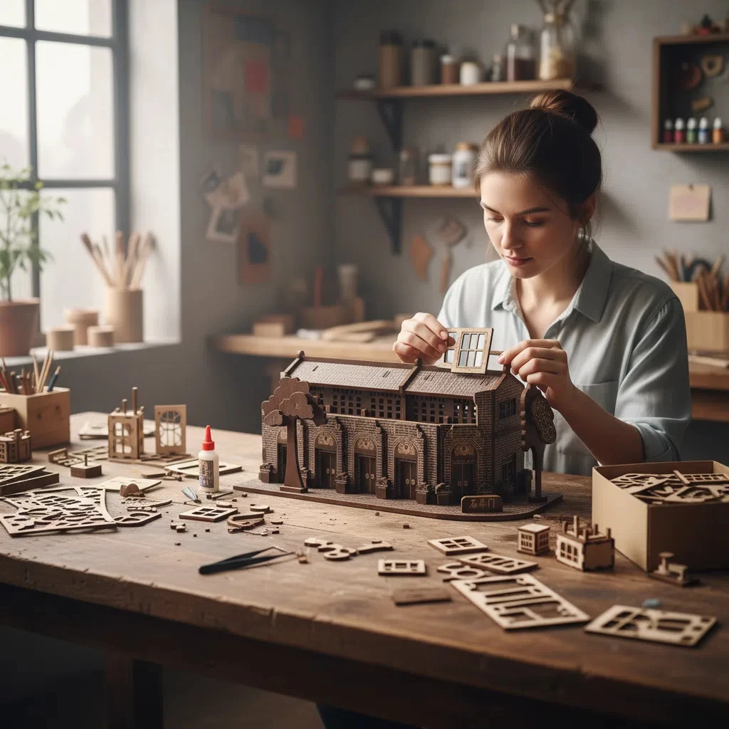 لغز OUZEY الصيني التقليدي ثلاثي الأبعاد للمنزل - مجموعة بناء خشبية على طراز Shikumen للبالغين والمراهقين 14+ #6