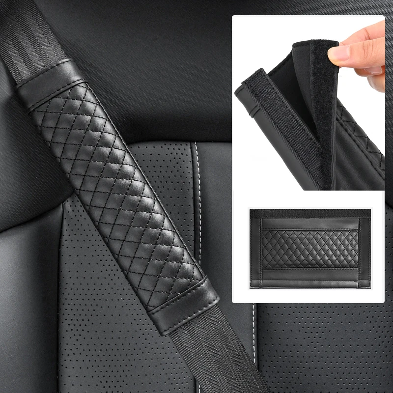 Car Seat Leather Safety Belt Cover, Shoulder Strap Pad para crianças, adultos, Kia, Nissan, Honda, Juke, 2pcs